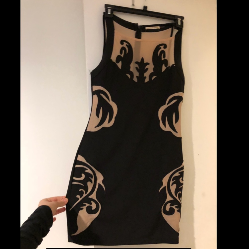 Black dress with embroidery mini dress size medium